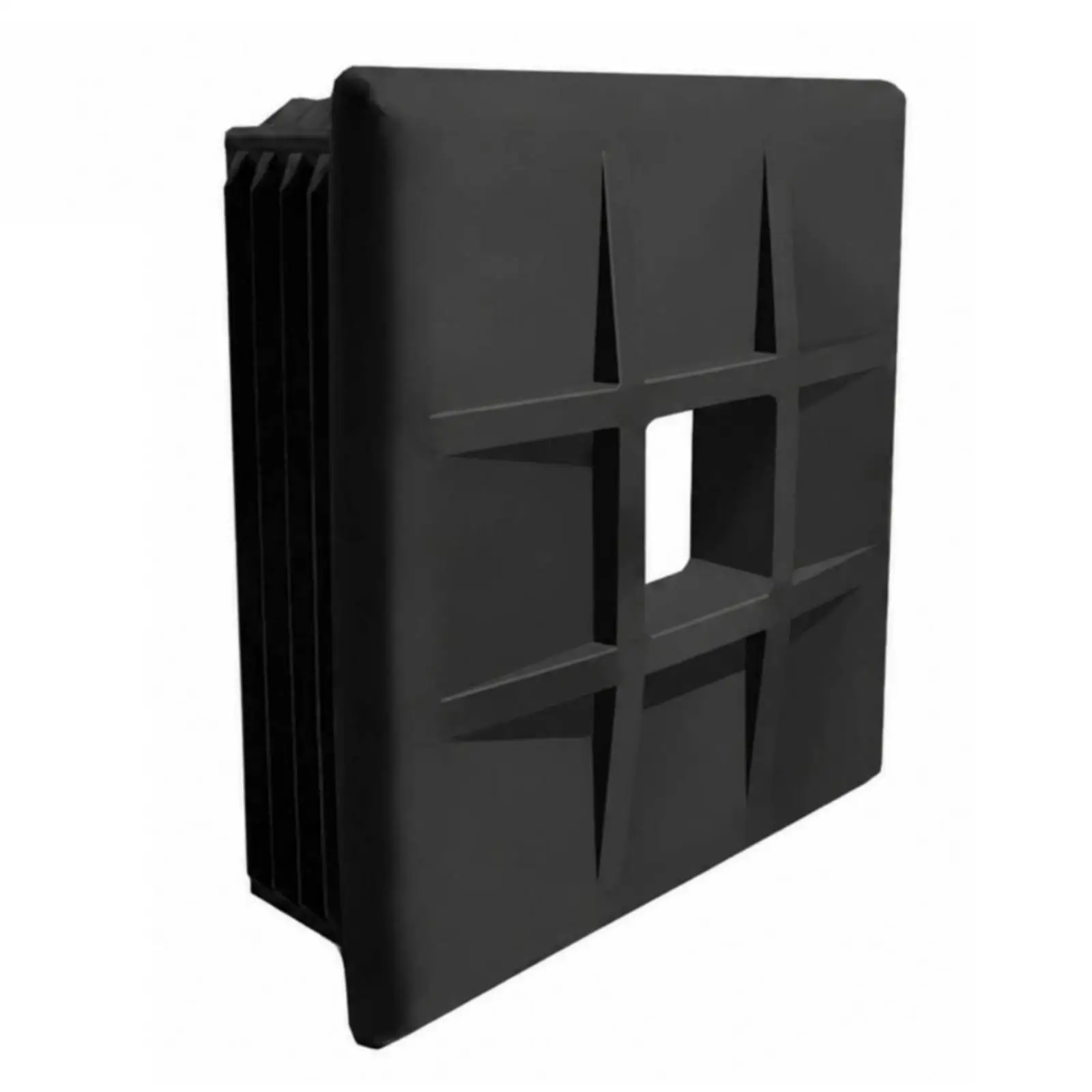 Square RV End Cover Black PP Bumper Protector Reinforced Ribs for Trailer Travel Storage Use