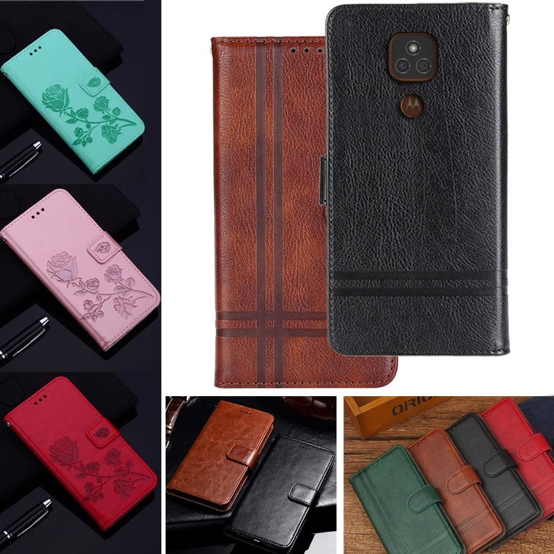 For Motorola Moto E7 Plus Luxury Flip Silicone Leather Wallet Book Stand Shell For Motorola Moto E7 Plus Phone Bags Capa Funda