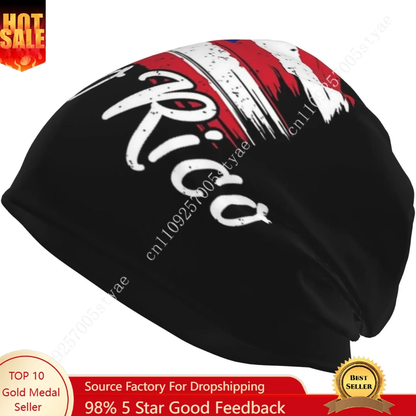 Puerto Rico Flag Beanie Hat Men Women Knit Hat Cuffed Beanies Warm Winter Caps Soft Skull Cap Fashion Ski Hats