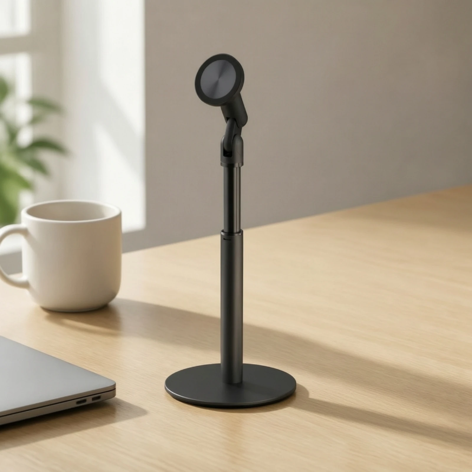 Telescoping Phone Stand with Rotating Holder Non-Slip Foldable Phone Stand with Circular Base Lightweight 360° Rotation
