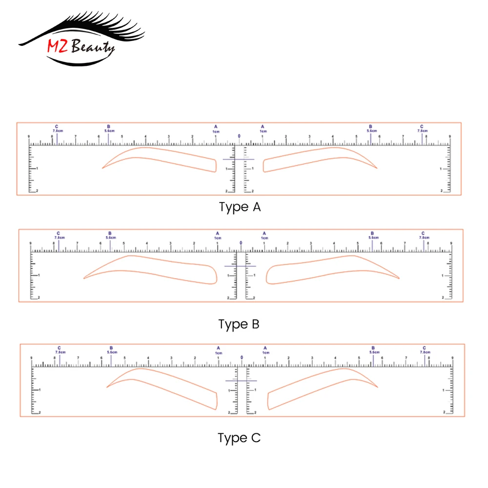 Microblading Eyebrow Measurement Ruler Sticker Permanent Makeup Stickers Three Eyebrow Desgin Tattoo Accessories Eyebrow Shape