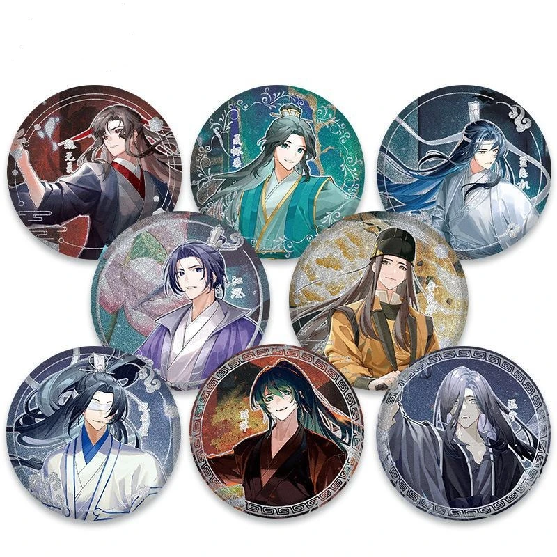 Anime Mo Dao Zu Shi Badge Xiao Zhan Wei Wuxian Lan Wangji Cosplay Cute Metal Brooch Lapel Pins Women Men Jewelry Christmas Gift