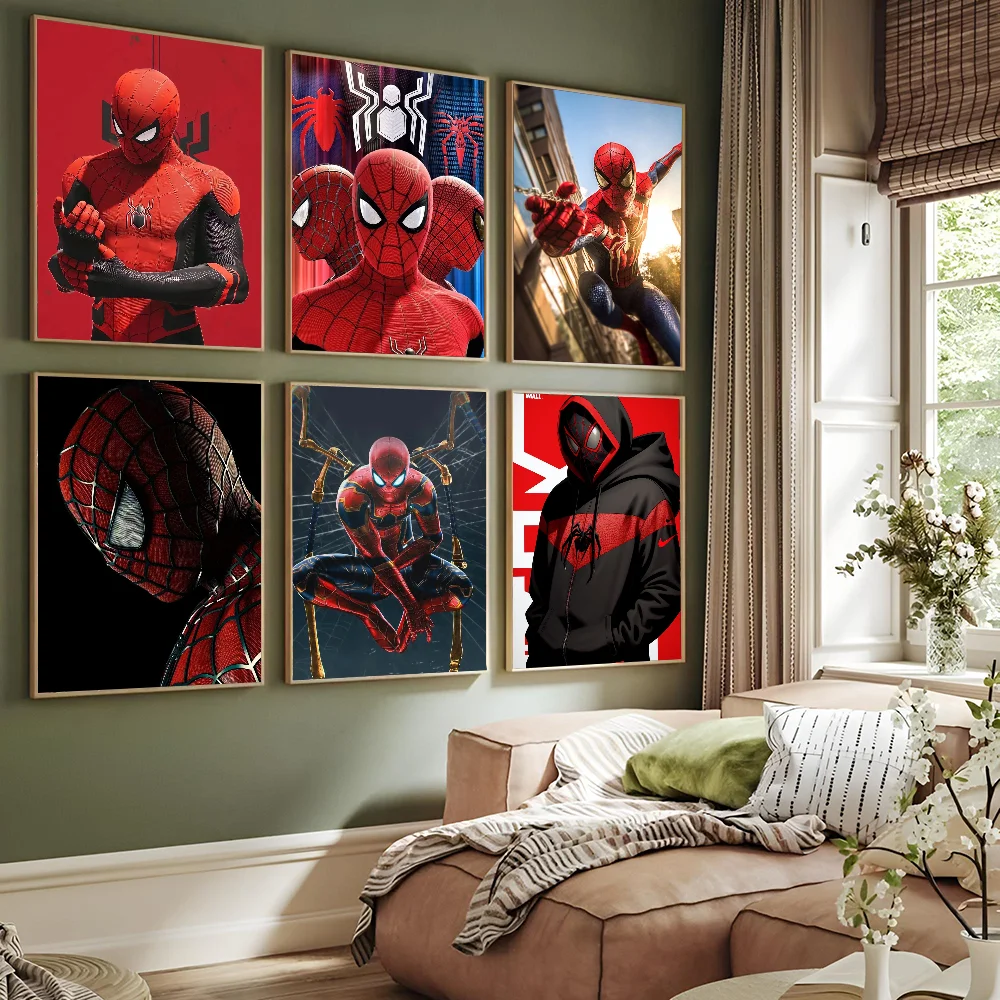 S-spider Man  Poster Self-adhesive Art Waterproof Paper Sticker Coffee House Bar Room Wall Decor