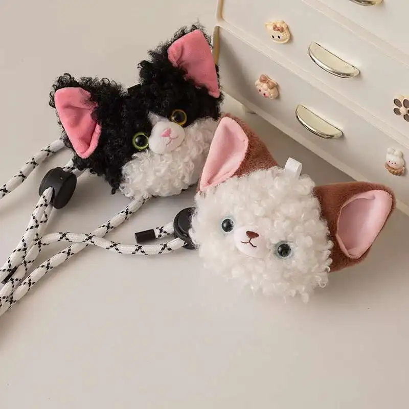 15cm Devon Cat Plush Coin Purse Messenger Bag Shoulder Bag Mobile Phone Back Clip Exquisite Gift Sweet Gift For Girls And Ladies