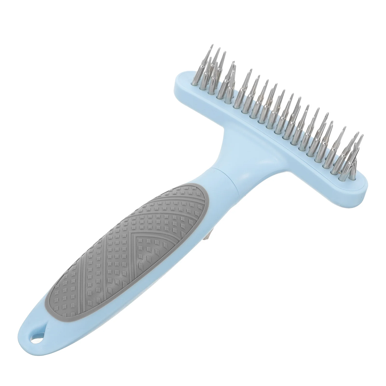 

Dog Grooming Rake Brush Double Row Pin Pet Hair Comb Ergonomic Handle Dematting Shedding Deshedding Tool Cleaning Brush