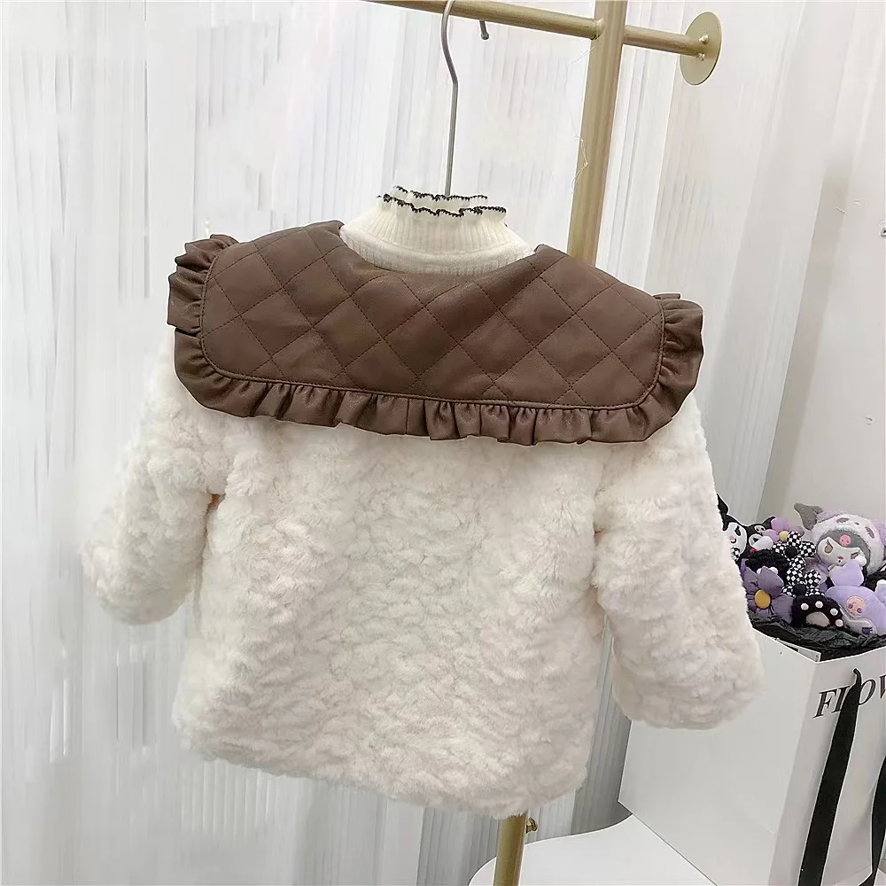 Coats Winter New Girls Children Clothing Versatile Furs Cotton Fashion Outerwea Warm