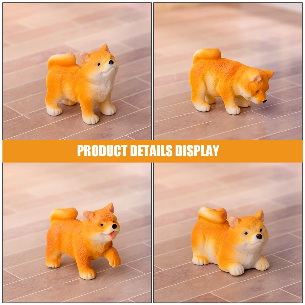 6 قطعة ديكور صغير الراتنج تماثيل كلب رسمت باليد الحيوان المنمنمات لحديقة المنزل مكتب دمية داخلي في الهواء الطلق #5