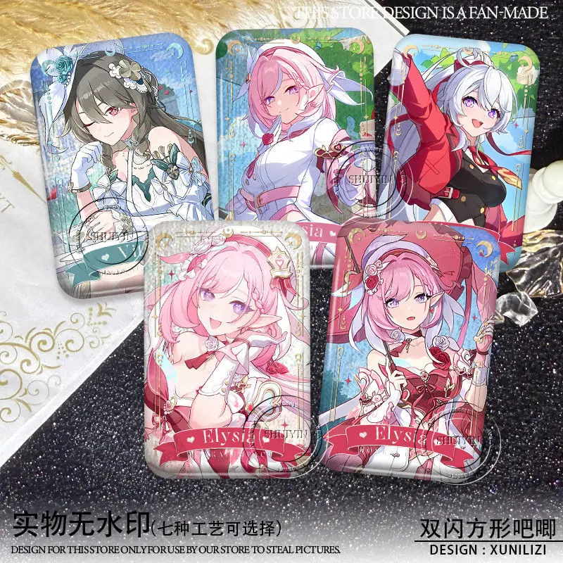 Urocze przypinki z kreskówek Anime Honkai Impact 3 Elysia Kiana Broszki Szpilki do torebki Ubrania Kapelusze Akcesoria Biżuteria Prezenty