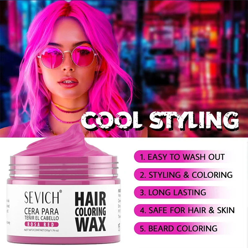 

SEVICH Fashion One-Time Hair Color Wax Styling Temporary Dye Cream Gel Mud Pomade For Beards Eyebrow Easy To Wash Hair Dye Wax