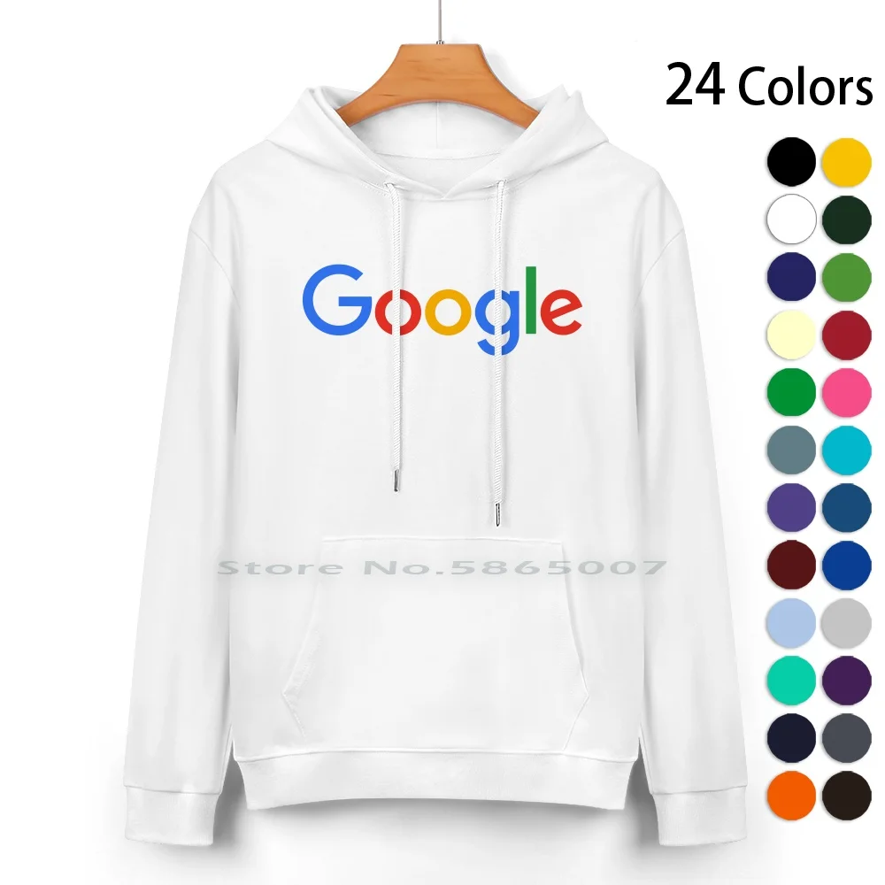 

Google Pure Cotton Hoodie Sweater 24 Colors 100% Cotton Hooded Sweatshirt For Women Men Unisex Gifts Heat Transfer Printing Art