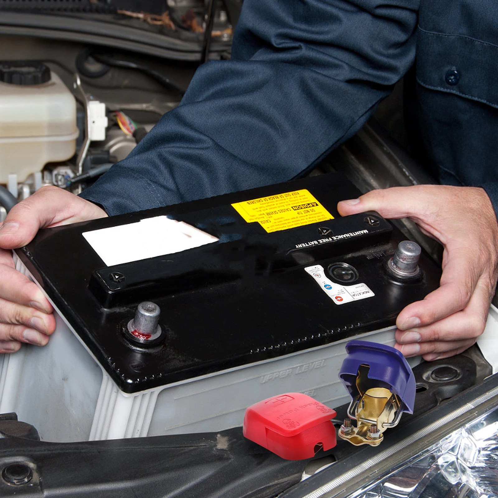 

2 pcs Terminals Clamps Set Source Material Professional Post Connectors Side Post Adapters Negative Positive