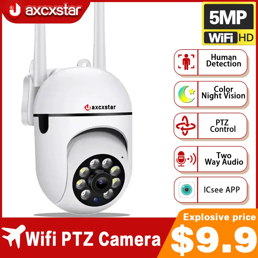 camera de vigilancia icsee cctv protecao home security sem fio monitor de visao noturna colorida do bebe wifi wifi 5mp ip 01