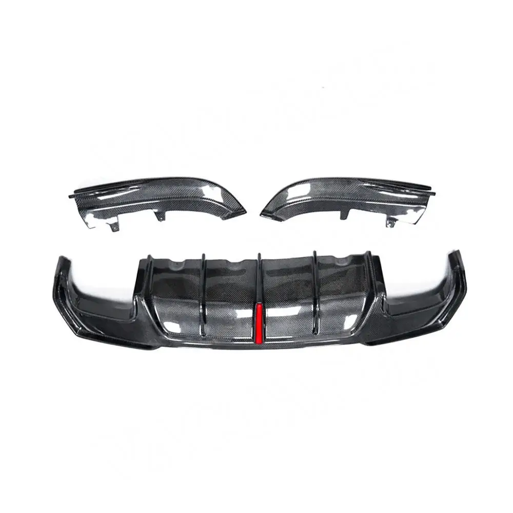 VACOMUL For BMW G22 G23 Coupe 2021+ Carbon Fiber Rear Bumpers Lip Spoiler Side Splitters Bumper Diffuser Lip With LED Lights FRP