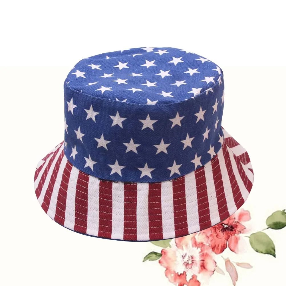 

Bucket Hat Sun Protection Lightweight Breathable Outdoor American Flag Headdress Travel Fishing Vacation Hats Headwear