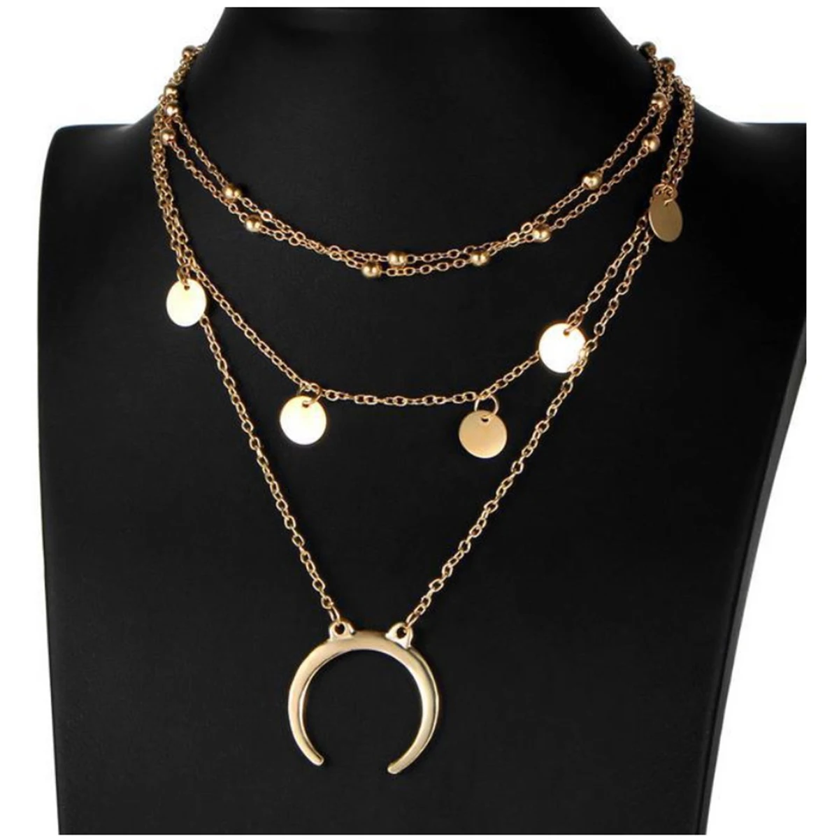   Collana in oro per donna Ciondolo luna Girocollo in argento Collane Miss alla moda europee e americane