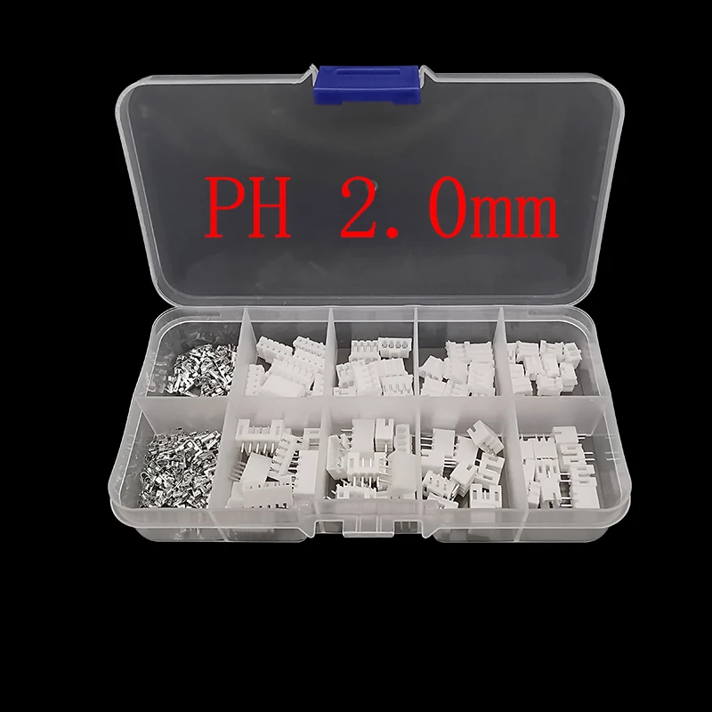 230Pcs/Box PH 2.0 / XH 2.54 2 3 4 5 Pin 2.0mm / 2.54mm Pitch Terminal Kit Male Female Plug Housing Pin Header JST Wire Connector