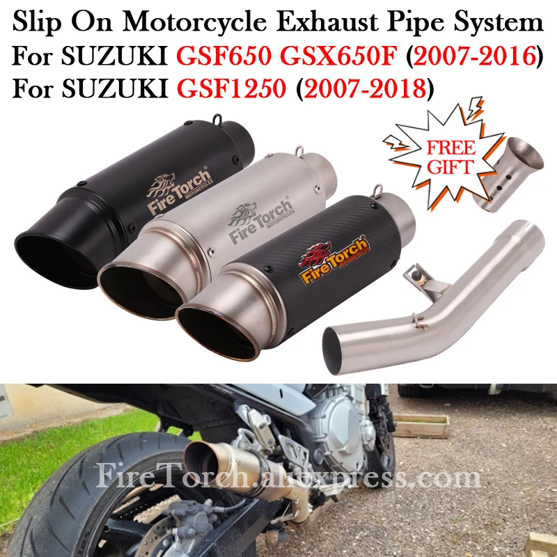 

For SUZUKI GSF650 GSF1250 GSX650F GSF 650 1250 GSX 650F 2007 - 2018 Motorcycle Exhaust DB Killer Muffler Escape Middle Link Pipe