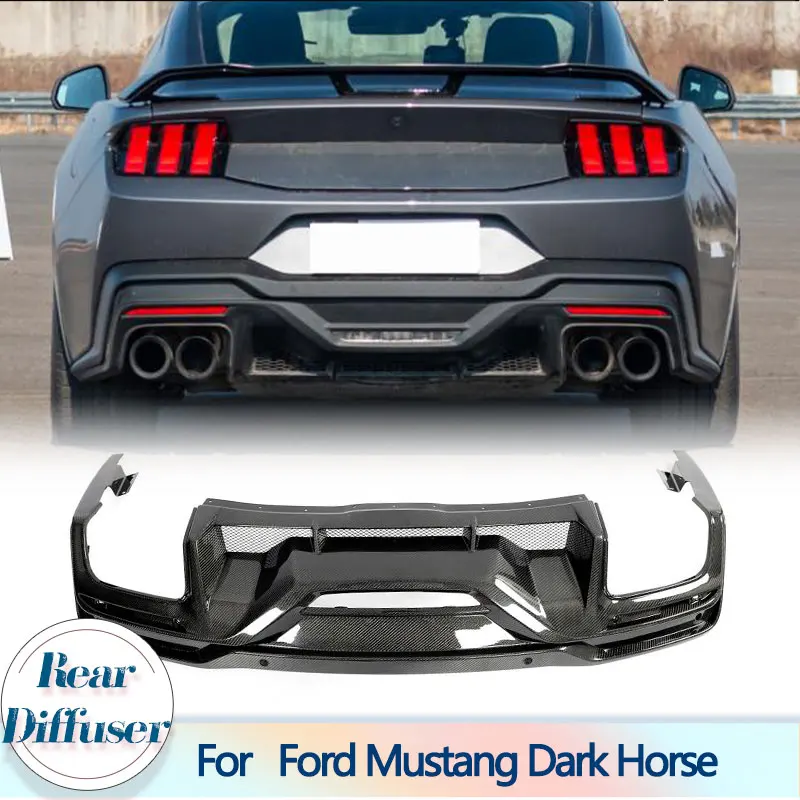 

Автомобильный задний бампер, диффузор, спойлер для губ Для Ford Mustang Dark Horse 2024, гоночный задний диффузор из углеродного волокна, передник для губ, комплект защиты корпуса