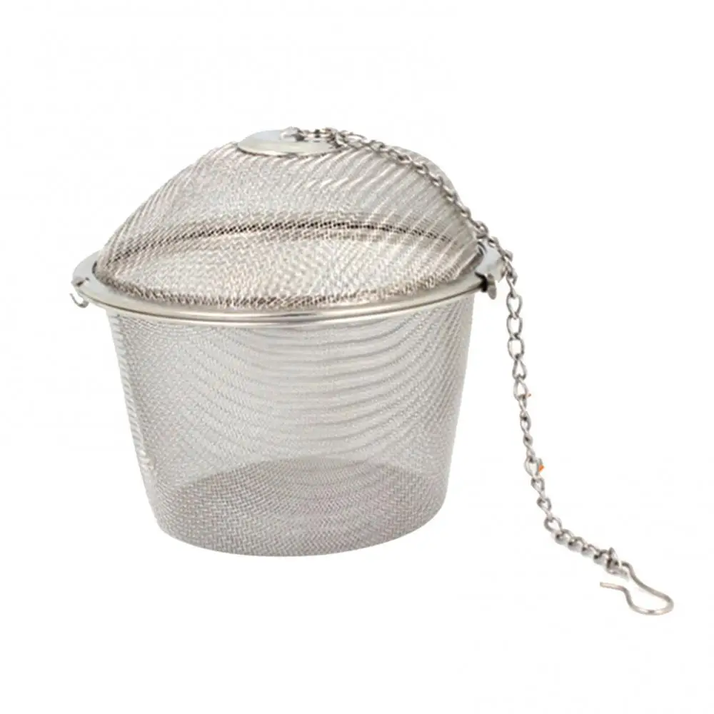 Tea Strainer Creative Filter Strainer Mesh Stainless Steel Tea Ball Bucket Infuser Fine with Chain Teaware