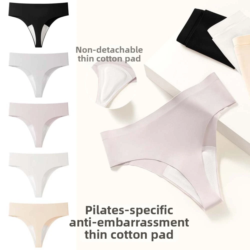 

Traceless Anti-embarrassment Briefs Seamless Crotch Cotton Sports Yoga Panties T-back Mid Waist Fitness Invisible Underwear
