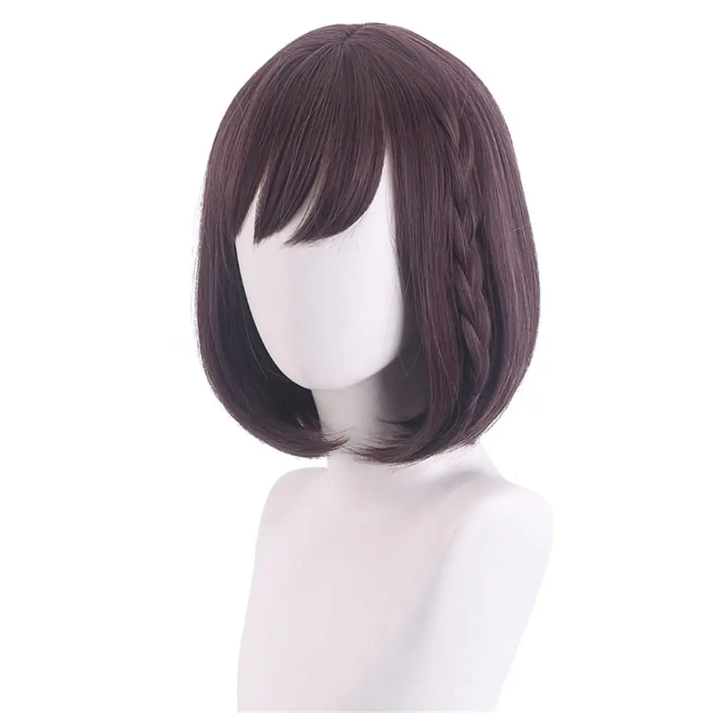 Anime Shinonome Ena Cosplay Wig Women Brown Cosplay Wig for Project Sekai Cosplay Short Brown Bob Wig for Women Brown)
