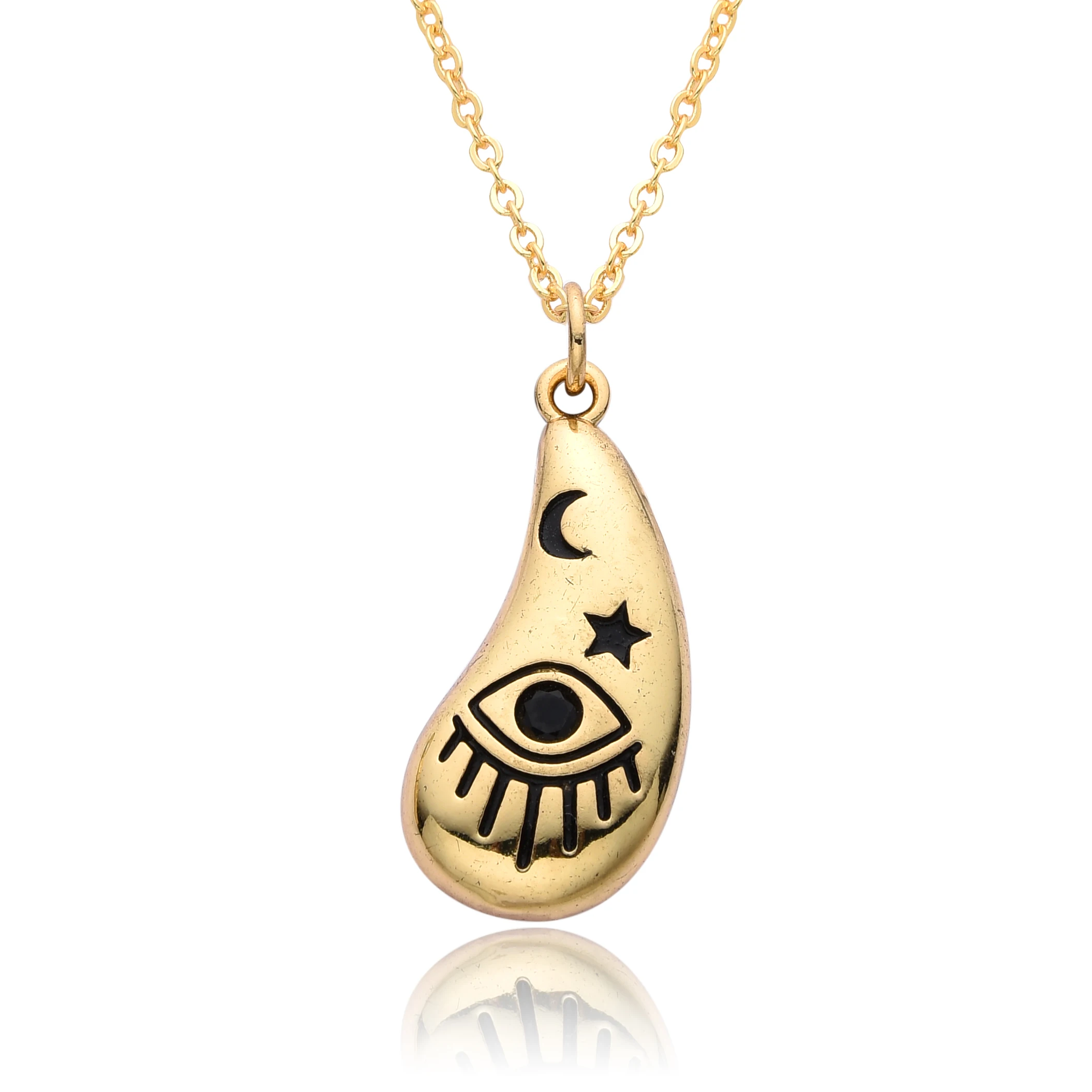 Y2K Gold Document Evil Turkish Eye Charms for Women, Micro-incrusté CZ Emo Necklace, Choker, JoPendant, Jewelry Accessrespiration, Wholesale