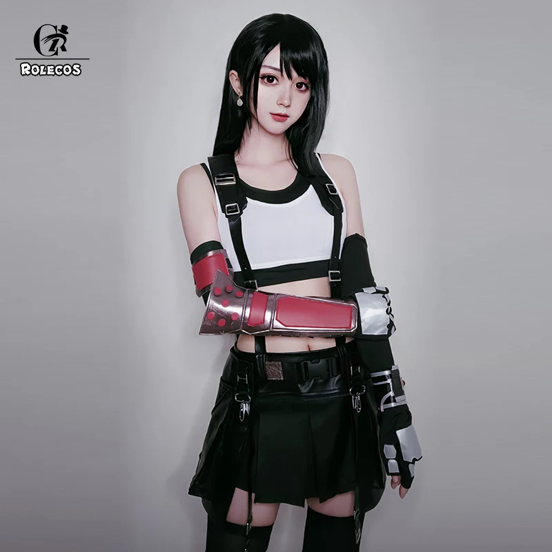 

ROLECOS Game Final Fantasy VII Costume FFVII FF7 Tifa Cosplay Uniform Sexy Dress Adult Sexy Women Leather Cosplay Costume