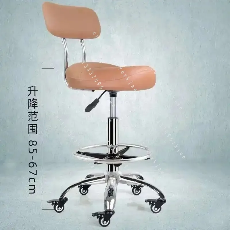 Backrest Lift Swivel Chair Pulley Kitchen Cook Barber Chair Treatment Saddle Stool Cosmetic Aesthetic Master