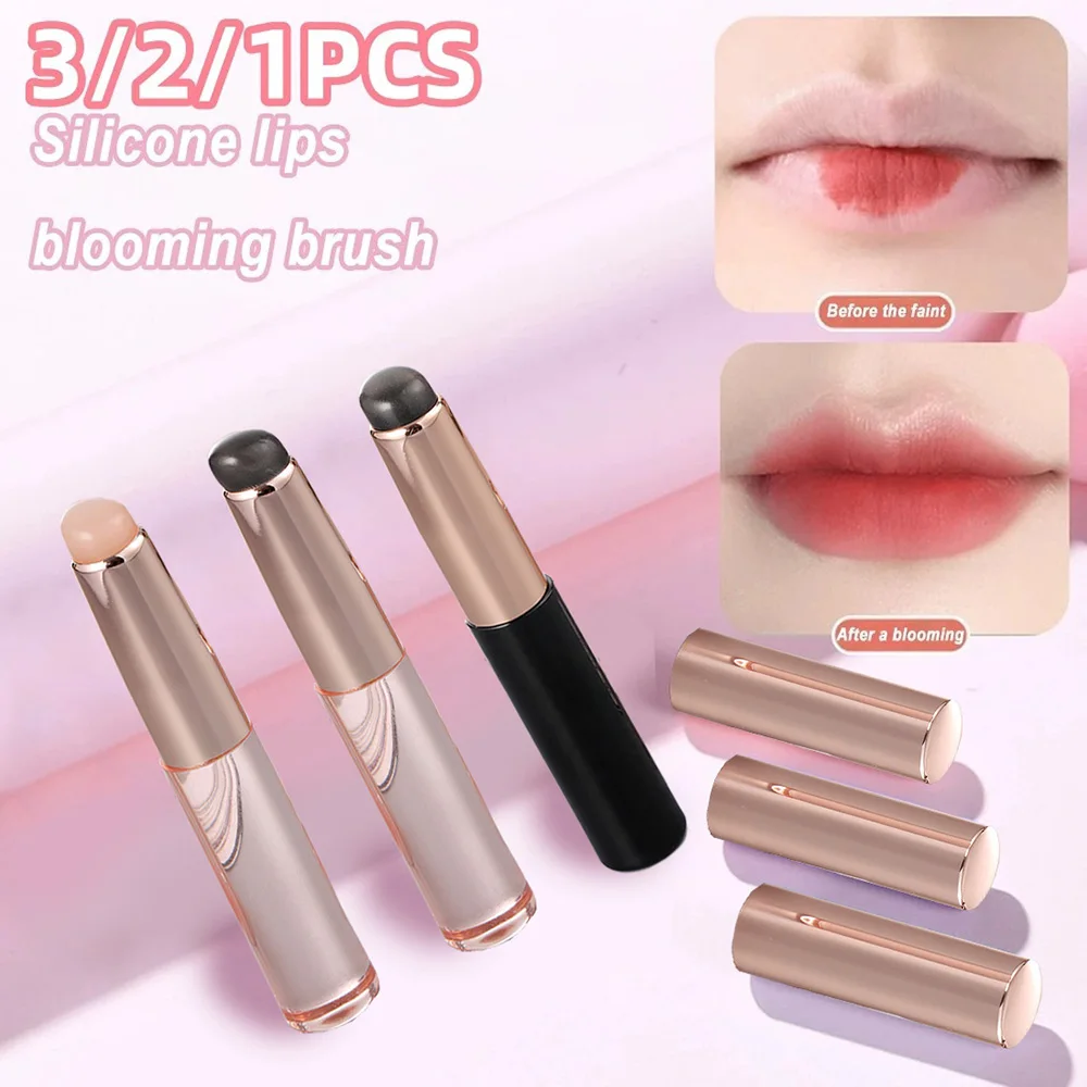 Pincel corrector de silicona para los dedos, herramienta de maquillaje Q suave, bálsamo labial, brillo labial, aplicador con cubierta a prueba de polvo, 2/1 piezas