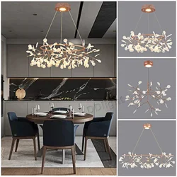 2024 New Style Hanging Chandelier Modern Home Romantic Living Room Kitchen Firefly LED Pendant Lamp Luxury Rings Lustre Lighting