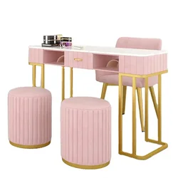 Nail Table Station Furniture Manicure Portable Modern Salon Pink Cheap Tables Sets Tech Nails Desk For Black Art Mat