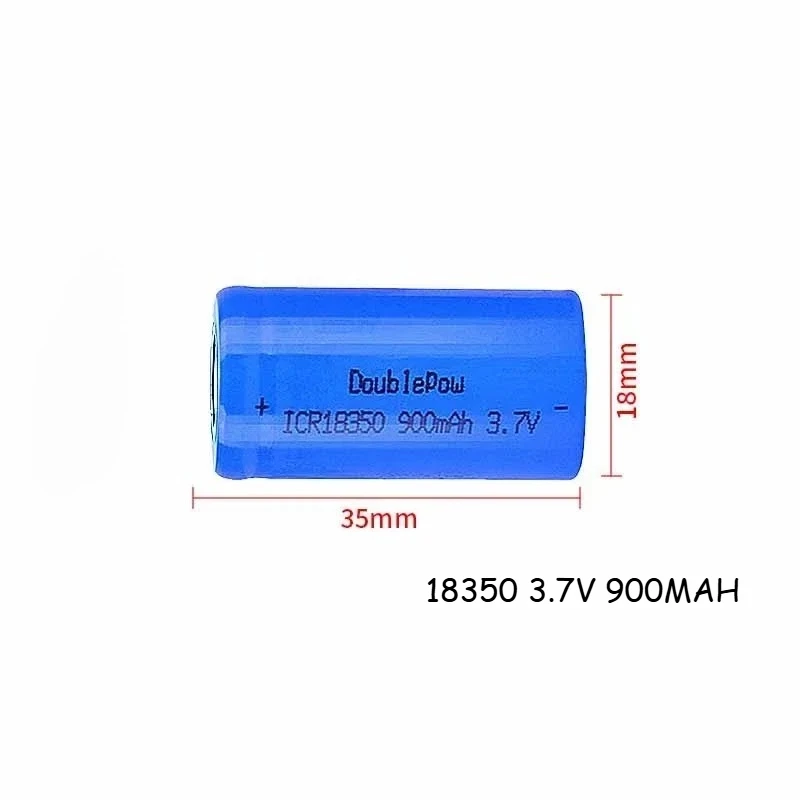 بطارية 18350 900 مللي أمبير 3.7 فولت قابلة لإعادة الشحن، بطارية ليثيوم أيون بمعدل 3C مع سطح مسطح، لمصباح يدوي، أدوات كهربائية، ألعاب Vape أجهزة ذاتية الصنع #2
