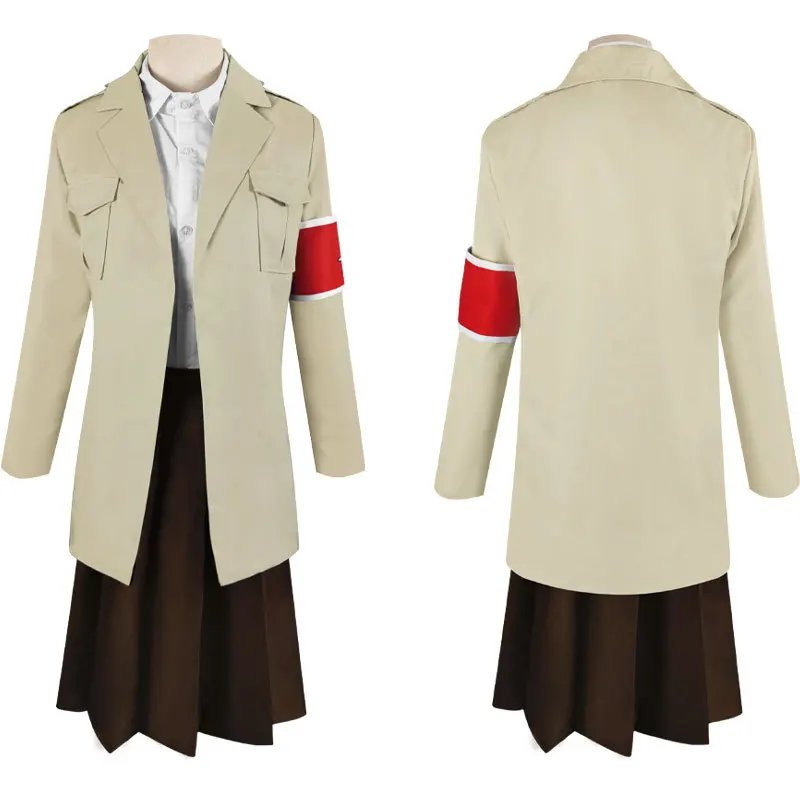 Anime Attack on Titan Eldian Warrior Unit Pieck Cosplay Costume Eldia Reiner Braun Halloween Party Cosplay Costume Black Wig