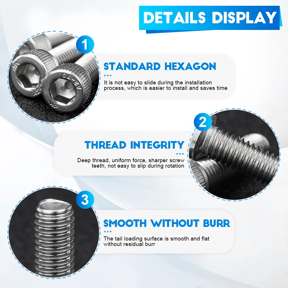 NINDEJIN tornillo de cabeza hueca hexagonal M1.6 M2 M2.5 M3 M4 M5 M6 M8 M10 perno Allen de acero inoxidable DIN912 tornillo hexagonal con llave