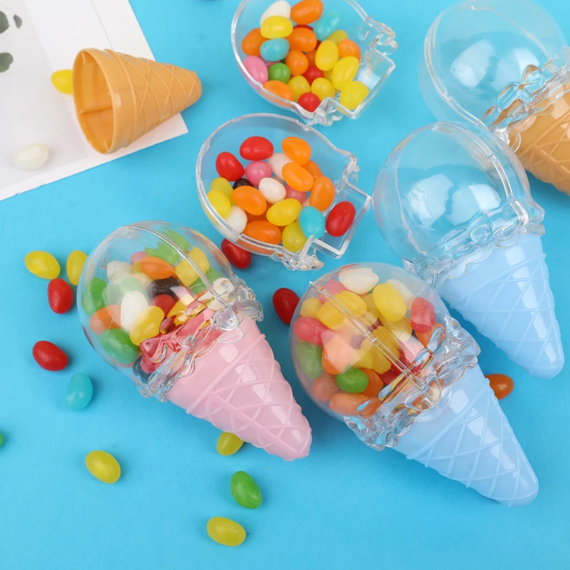 

1/6PCS Ice Cream Container Shape Candy Boxes Party Decor For Happy Birthday Wedding Containers Favor Treats Decoration Supplies