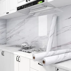 Wall Adhesive Wallpaper Waterproof Oil Proof Foil Marble Decor Sticker Kitchen Bathroom Renovation Decorative Paper