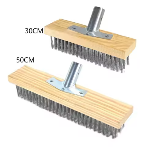 Multipurpose Steel Wire Deck Brush Head 30cm 50cm Heavy Duty Metallic Wire Brush for Patios Grime and Garage Floor Stain .Q0KF