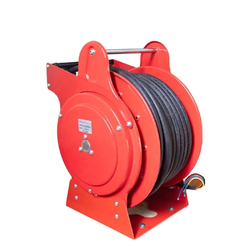 

5 X 6 30m Wall Mounted Spring Retractable Ethernet Cable Reel With DMX Cable For Stage Lighting Control System