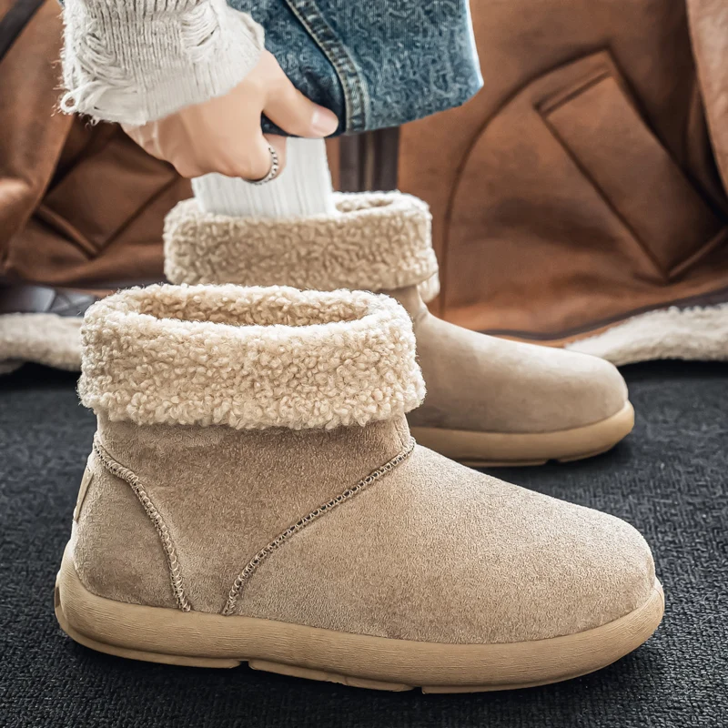 

Men boots winer Men Snow Boots High Top Ankle Boots Platform Warm Plush