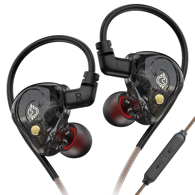 EARDECO With Mic Switch Wired Headphones Hifi Earhook Wired Earphone Gaming Earbuds Sport Headphone Earphone Wire Noise Reductio