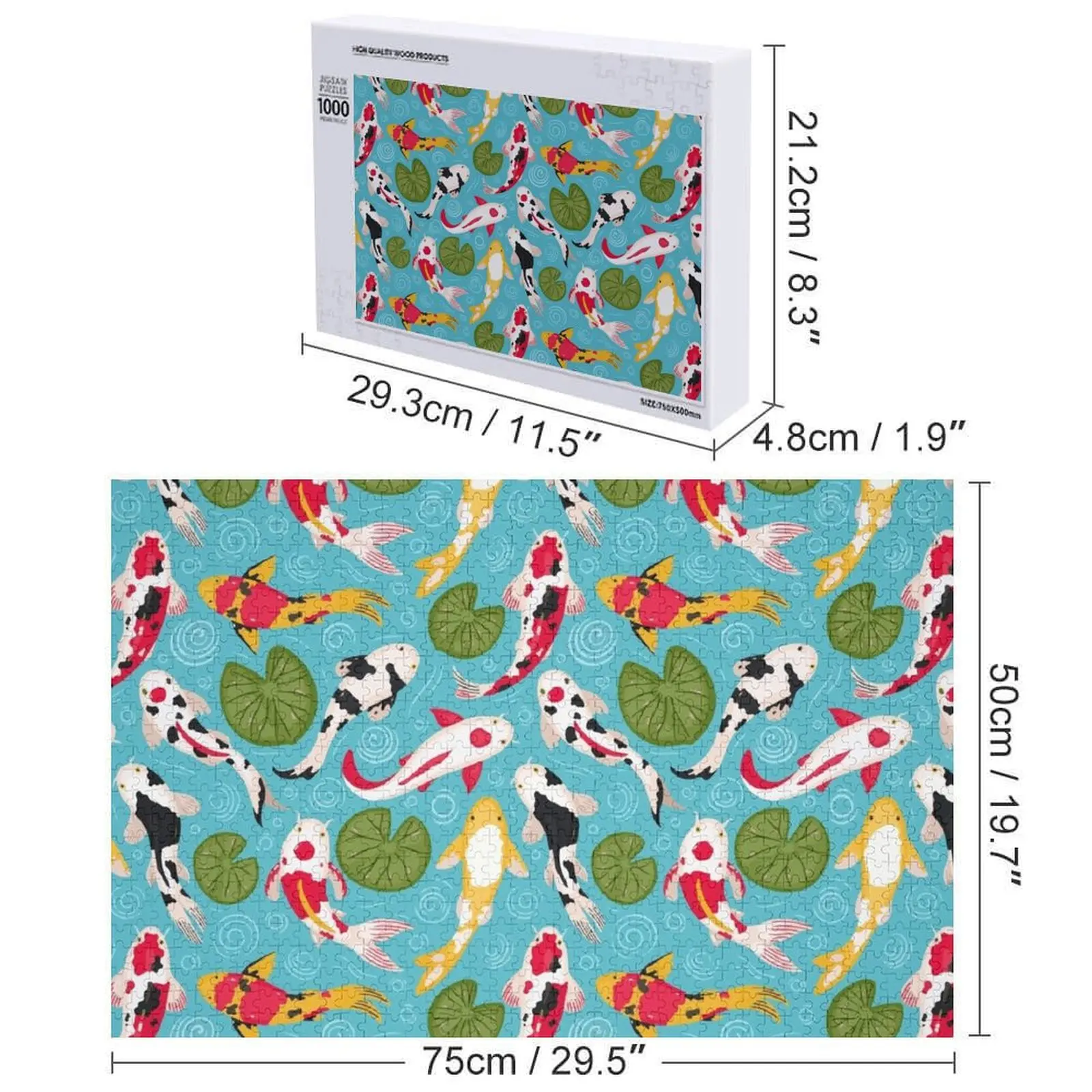 Кои Карп Дзен Медитация Пазл Персонализированные Детские Подарки Деревянные Животные Индивидуальная Картина Персонализированный Подарочный Пазл