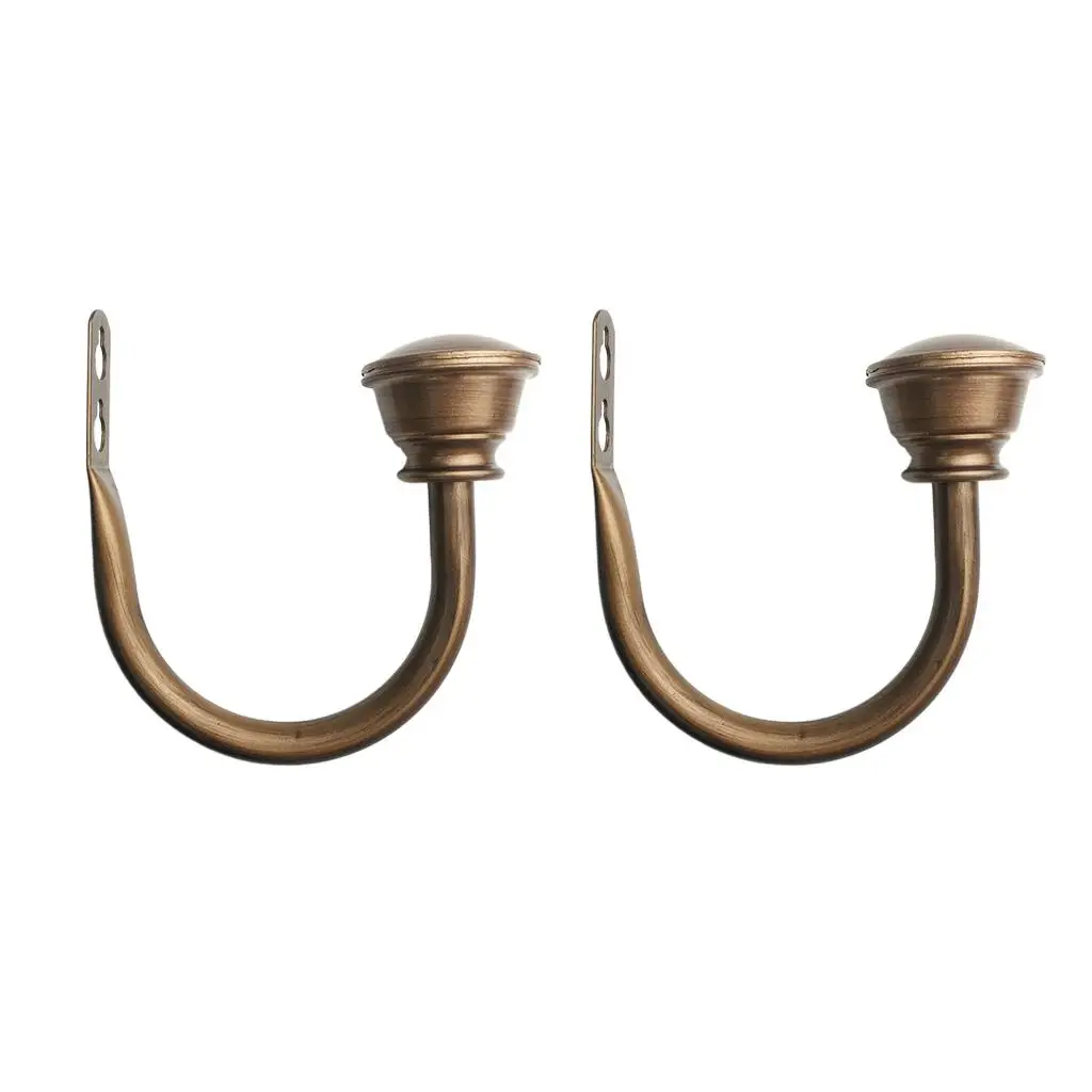 U Shaped Curtain Holdback Iron Hook Adjustable Drapery Tieback Wall Hook for Home Office Dining Room Decoration