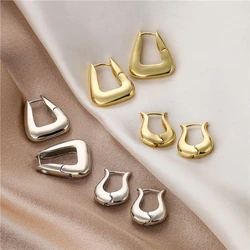 HECHENG,Classic Ear Buckle for Women, Trendy Gold Color Circle Hoop Earrings Punk Hip Hop Jewelry Accessories Wholesale