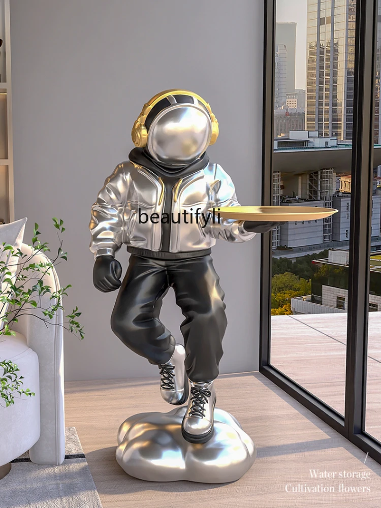 Light Luxury Astronaut Large Floor Ornaments Storage Tray Spaceman Hallway Home Decorations