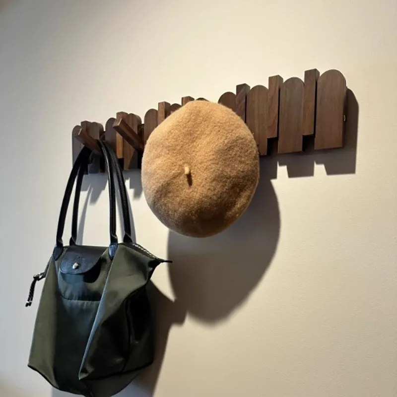 Solid Wood Clothes Hook European Wall Mounted Hat Hooks Vintage Coats Living Room Coat Racks Entrance