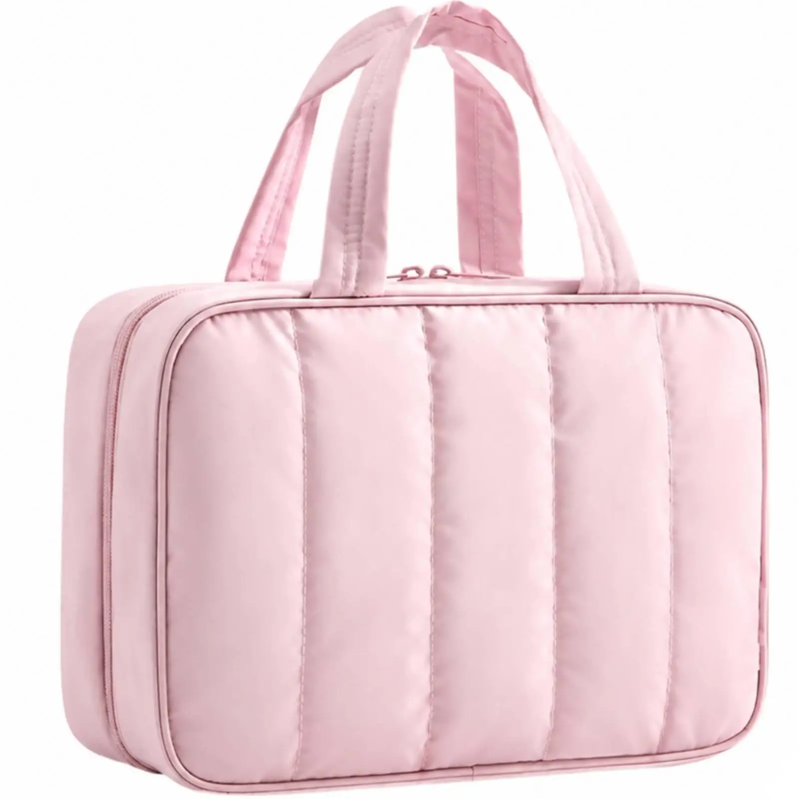 Multi-compartment Hanging Toiletry Pouch with Sturdy Handle for Bathroom Hook Towel Rack Travel Accessories