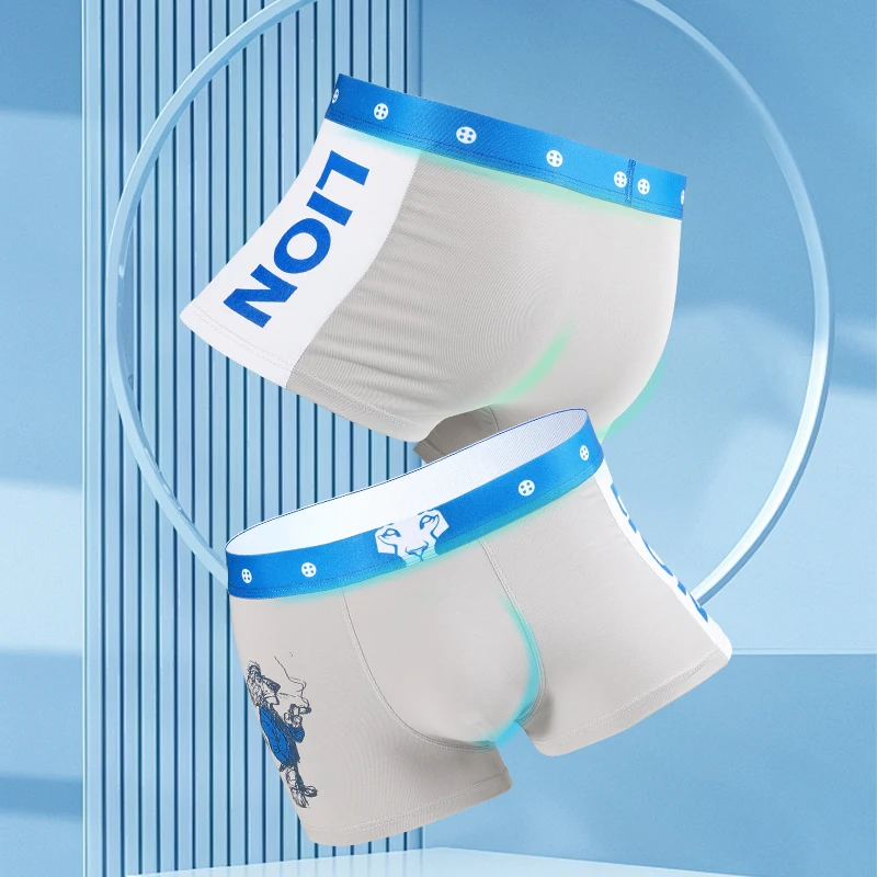 

Men's underwear Men's trend personality comfortable cotton boxers summer thin trend boys sports boxers