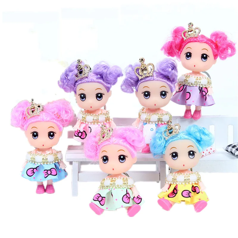 9CM Multi Styles Fashion Princess Doll Creative Enamel Doll Wedding Dress Girl Doll Key ChainToy Gift For Kids Children