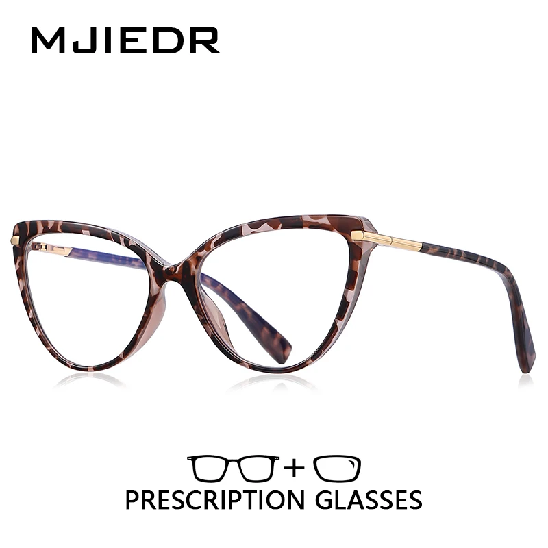 

MJIEDR Durable Optical Lenses with Prescription Cat Eye Glasses Women Anti Reflective Coating Classic Design