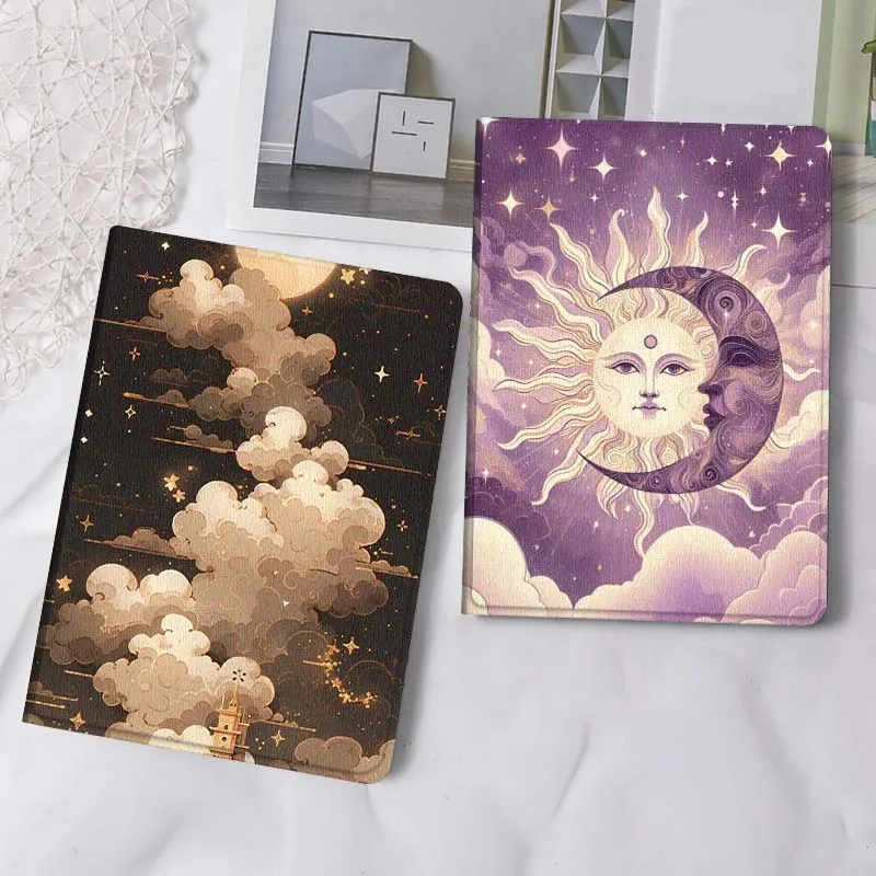 

Starry Clouds Cartoon Tower Tablet Case For Samsung Tab Galaxy S6 S11 A A7 A8 A9 A11 10.1 10.4 10.5 Plus Lite Gift